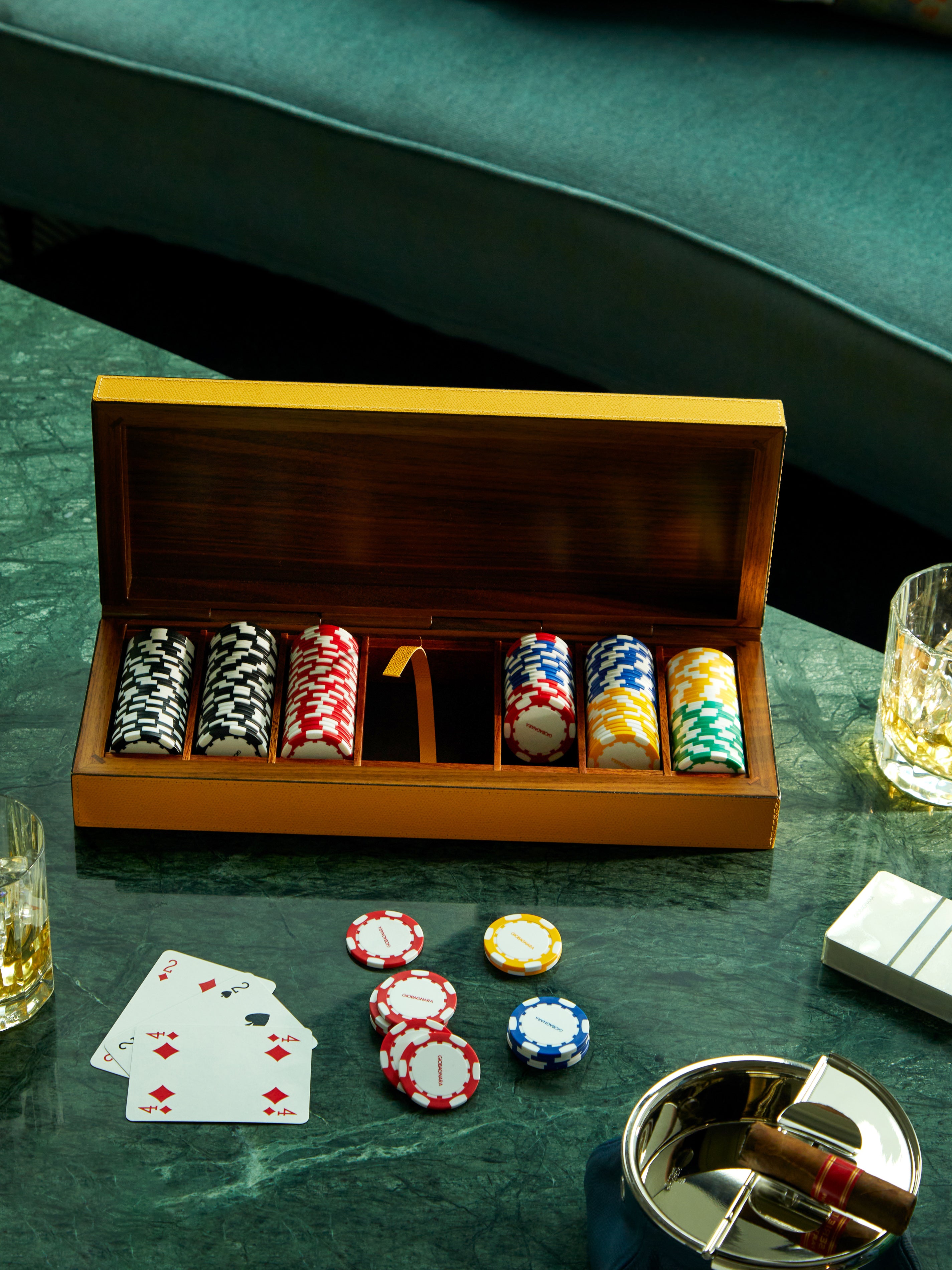 Poker Set Case Giobagnara in Leather