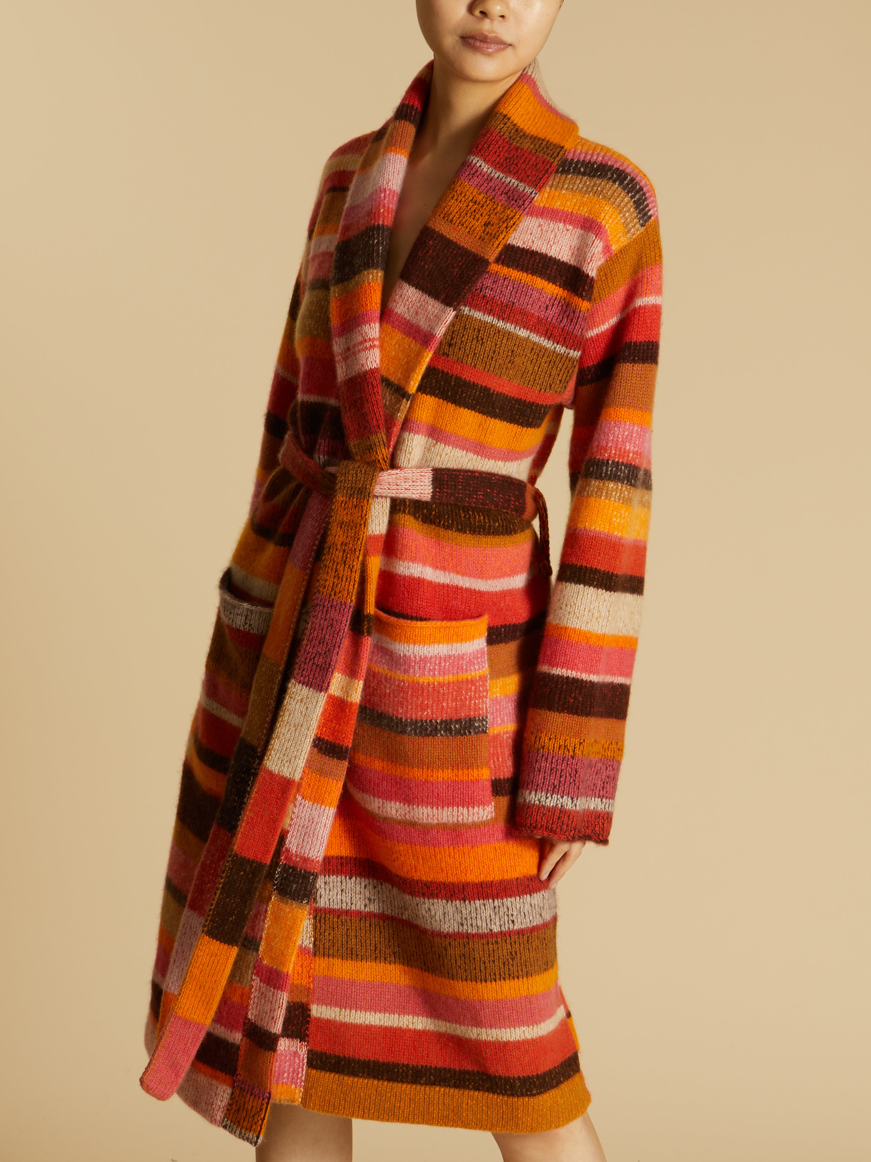 The Elder Statesman - Striped Cashmere Blanket - Women - Cashmere - One Size - Pink