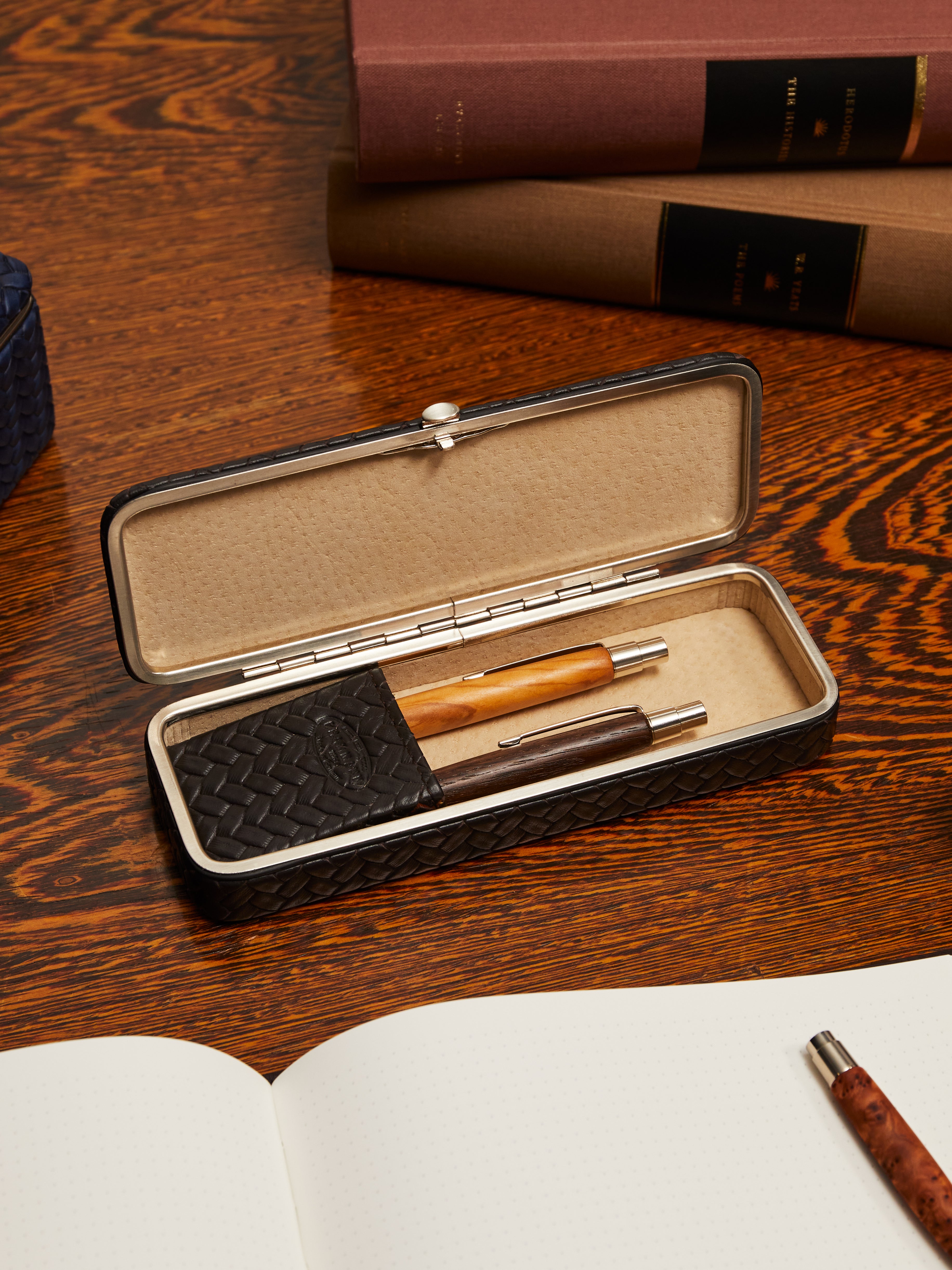 Brown Leather Pencil Case by F. Hammann