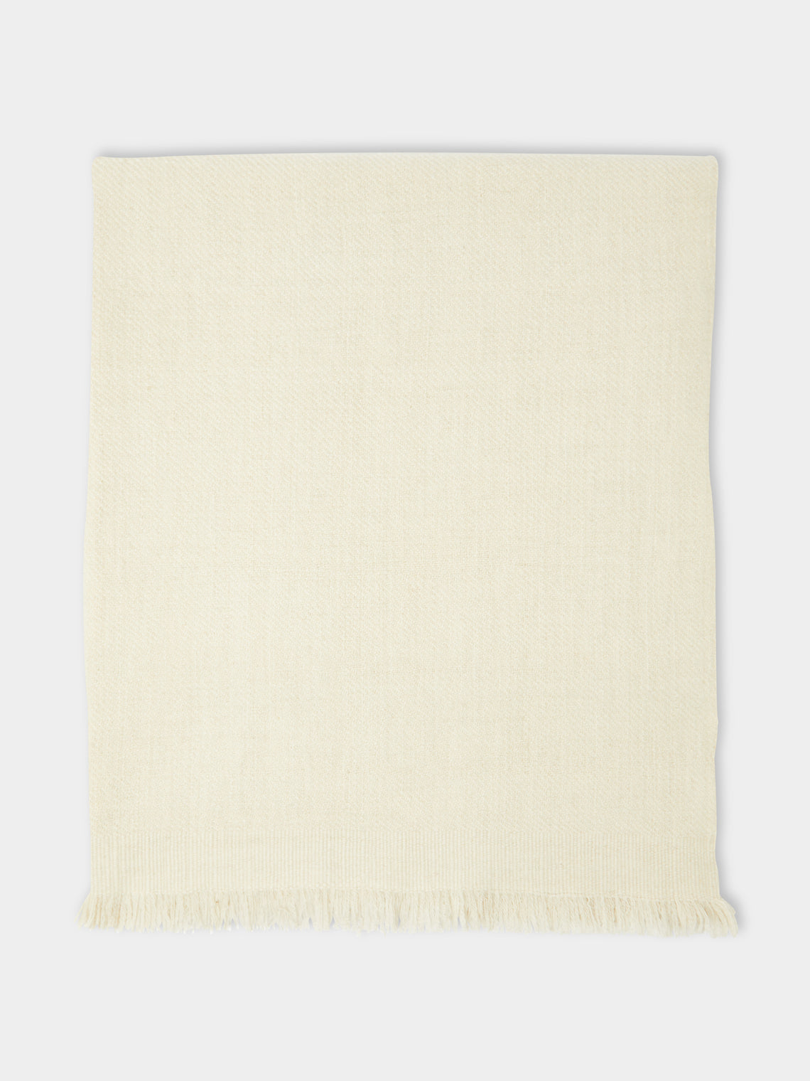 Me & K - Heavy Cashmere Solid Twill Scarf - Ivory - ABASK - 