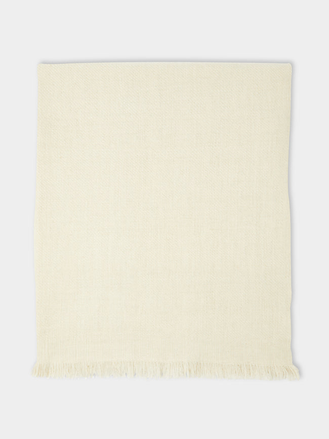 Me & K - Heavy Cashmere Solid Twill Scarf - Ivory - ABASK - 