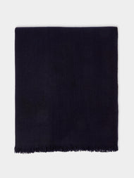 Me & K - Heavy Cashmere Solid Twill Scarf - Navy - ABASK - 