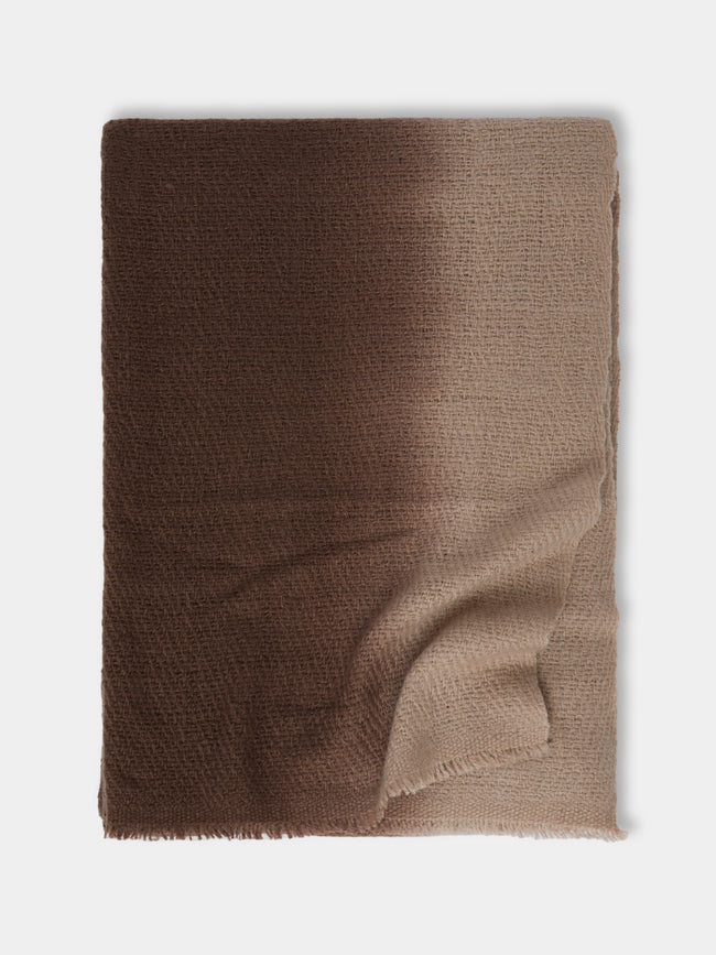 Me & K - Cashmere Ombré-Border Scarf | One Size - Brown - ABASK - 