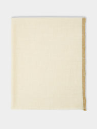 Me & K - Cashmere Border-Stripe Scarf - Ivory - ABASK - 