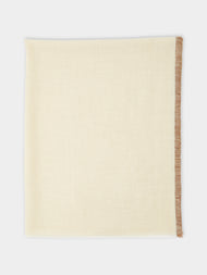 Me & K - Cashmere Border-Stripe Scarf - Ivory - ABASK - 