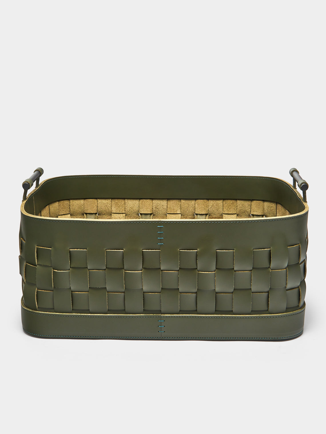 Rabitti 1969 - Ravenna Woven Leather Rectangular Basket - Green - ABASK - 