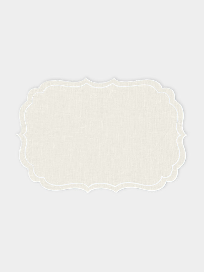 La Gallina Matta - Ninette Linen Placemats (Set of 4) - White - ABASK - 