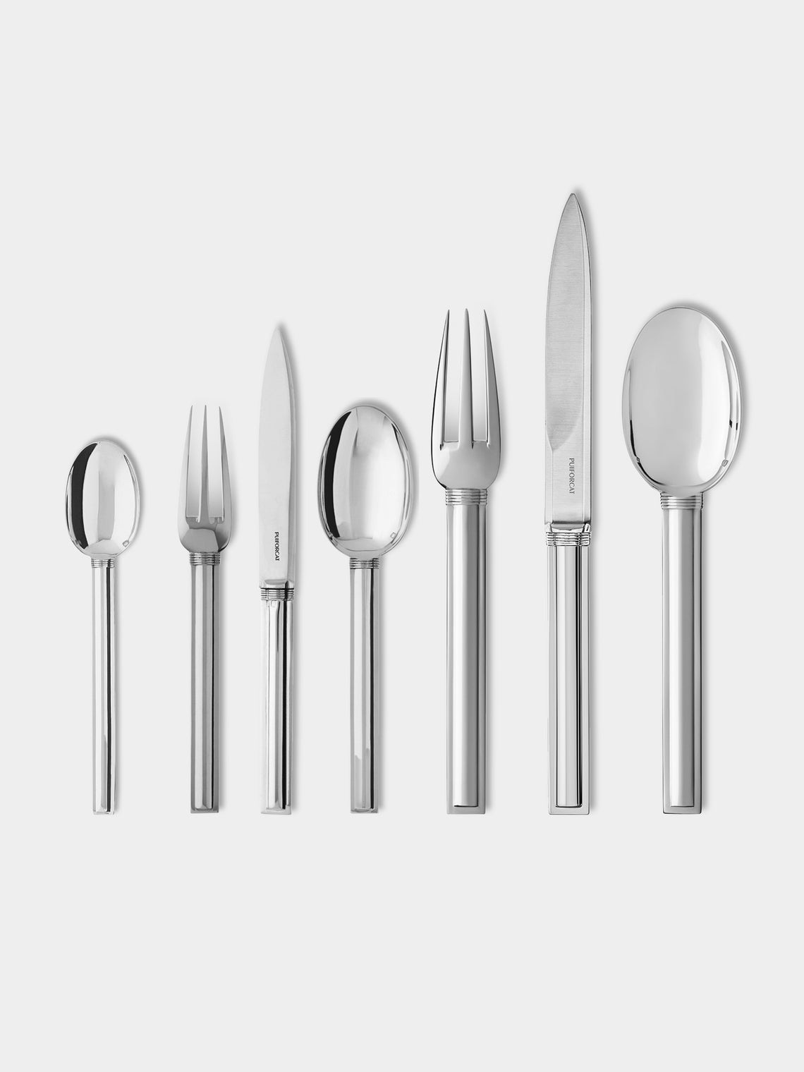 Puiforcat - Cannes Sterling Silver Cutlery (Set of 7) - Silver - ABASK - 