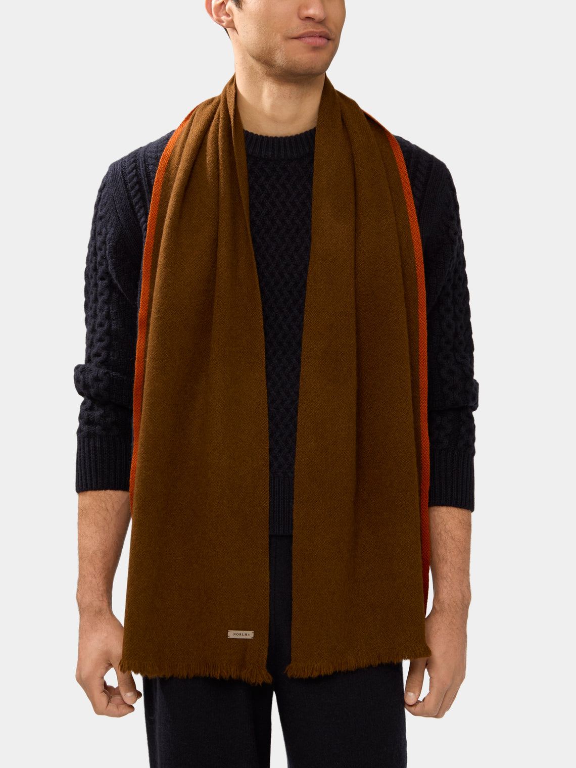 Norlha - Nomad Border Yak Khullu Skinny Scarf - Brown - ABASK - 