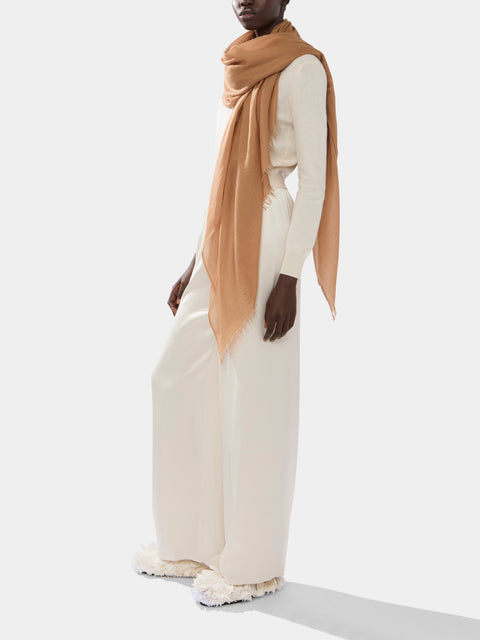 Ryan Roche - Extra-Fine Cashmere Scarf | One Size - Camel - ABASK