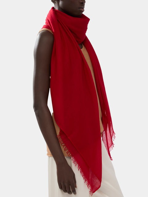 Ryan Roche - Extra-Fine Cashmere Scarf | One Size - Red - ABASK