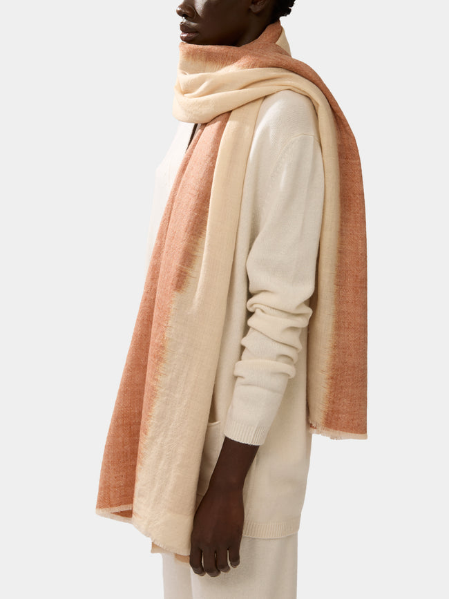 Me & K - Ikat Cashmere Ombré Scarf - Taupe - ABASK - 