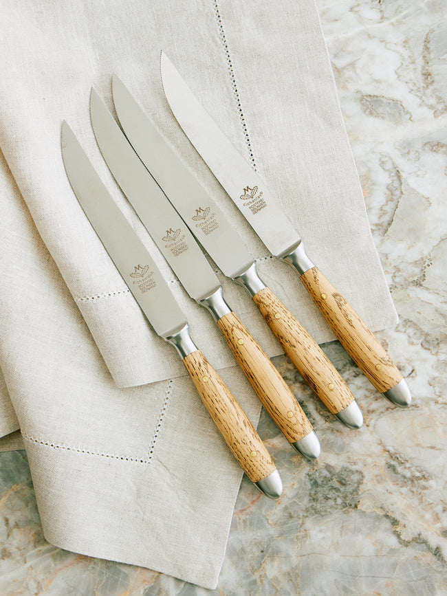 Eichenlaub - Light Oak Old German Steak Cutlery (Set of 4) - Natural - ABASK - 