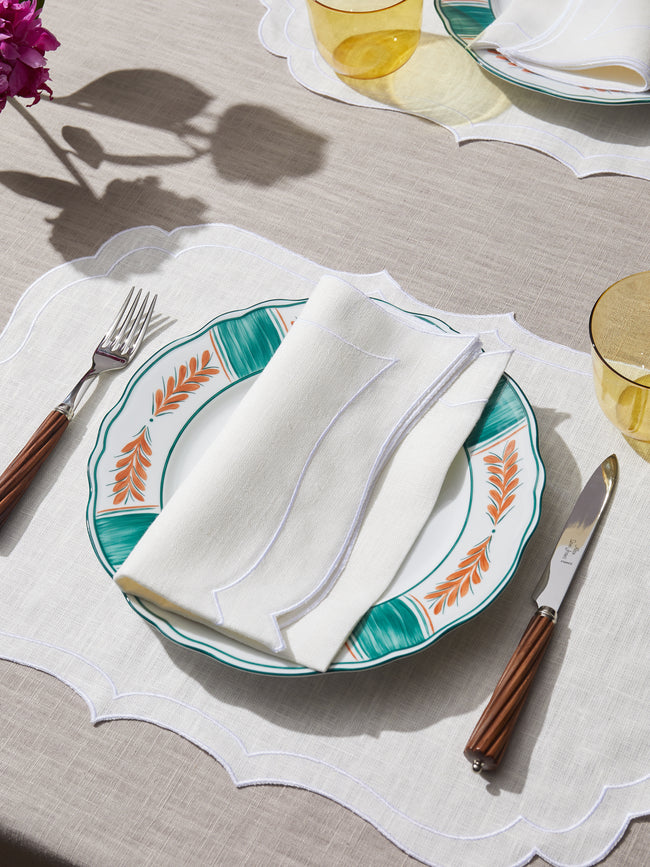 La Gallina Matta - Parentesi Linen Napkins (Set of 4) - White - ABASK