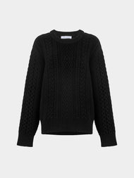 Ryan Roche - Cashmere Cable-Knit Crew-Neck Sweater -  - ABASK - 