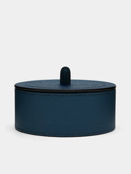 Giobagnara - Harris Leather Medium Trinket Box - Blue - ABASK -  