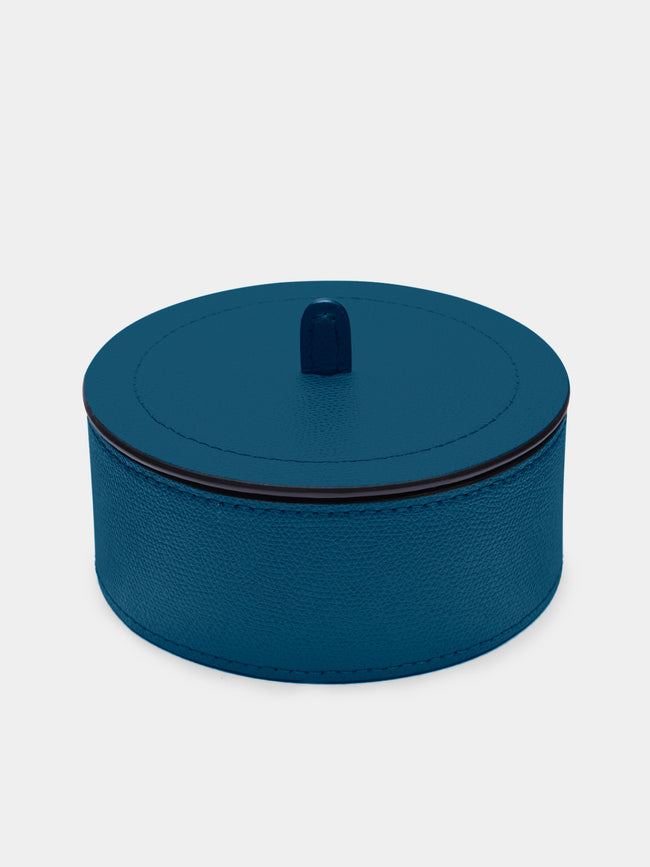 Giobagnara - Harris Leather Medium Trinket Box - Blue - ABASK -