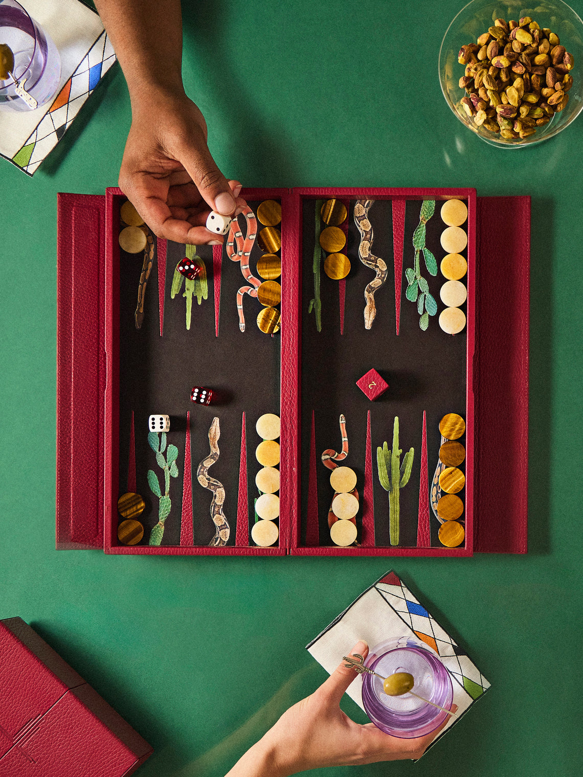 Snake Travel Backgammon Set