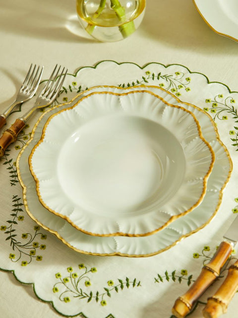 Simple Dentelle Hand-Painted Porcelain Soup Plate