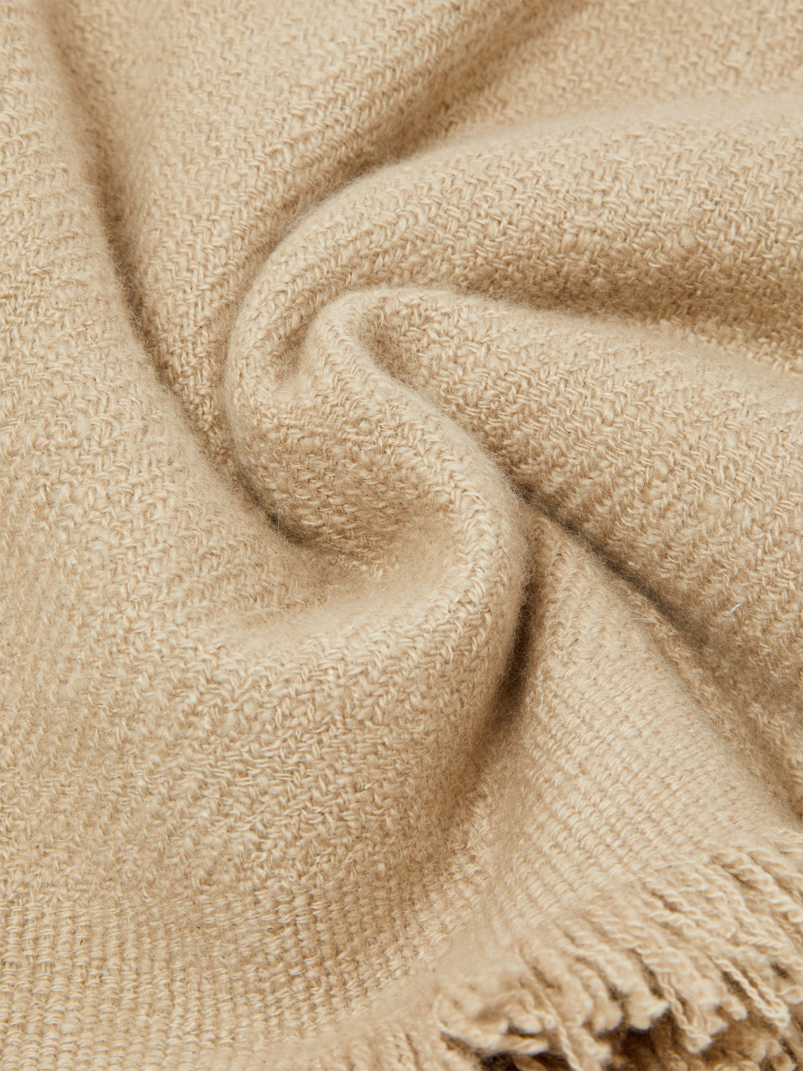 Me & K - Heavy Cashmere Solid Twill Scarf - Natural - ABASK - 