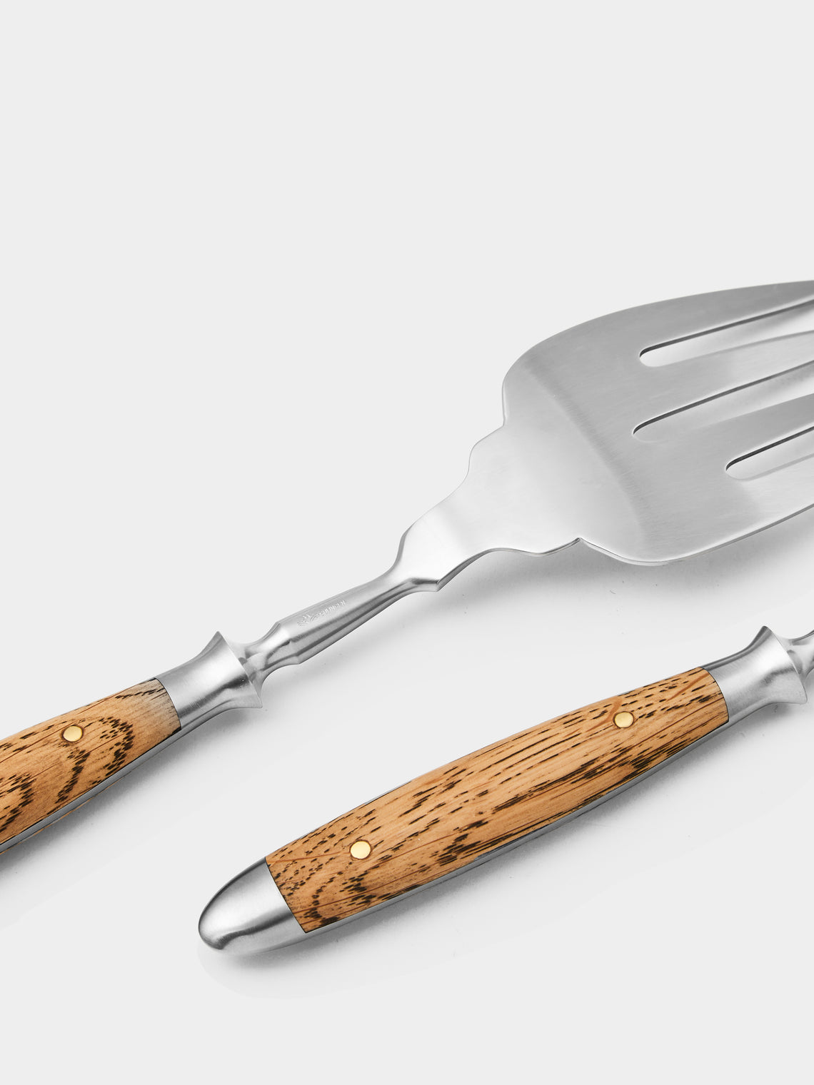 Eichenlaub - Light Oak Old German Fish Serving Fork and Knife (Set of 2) - Natural - ABASK - 