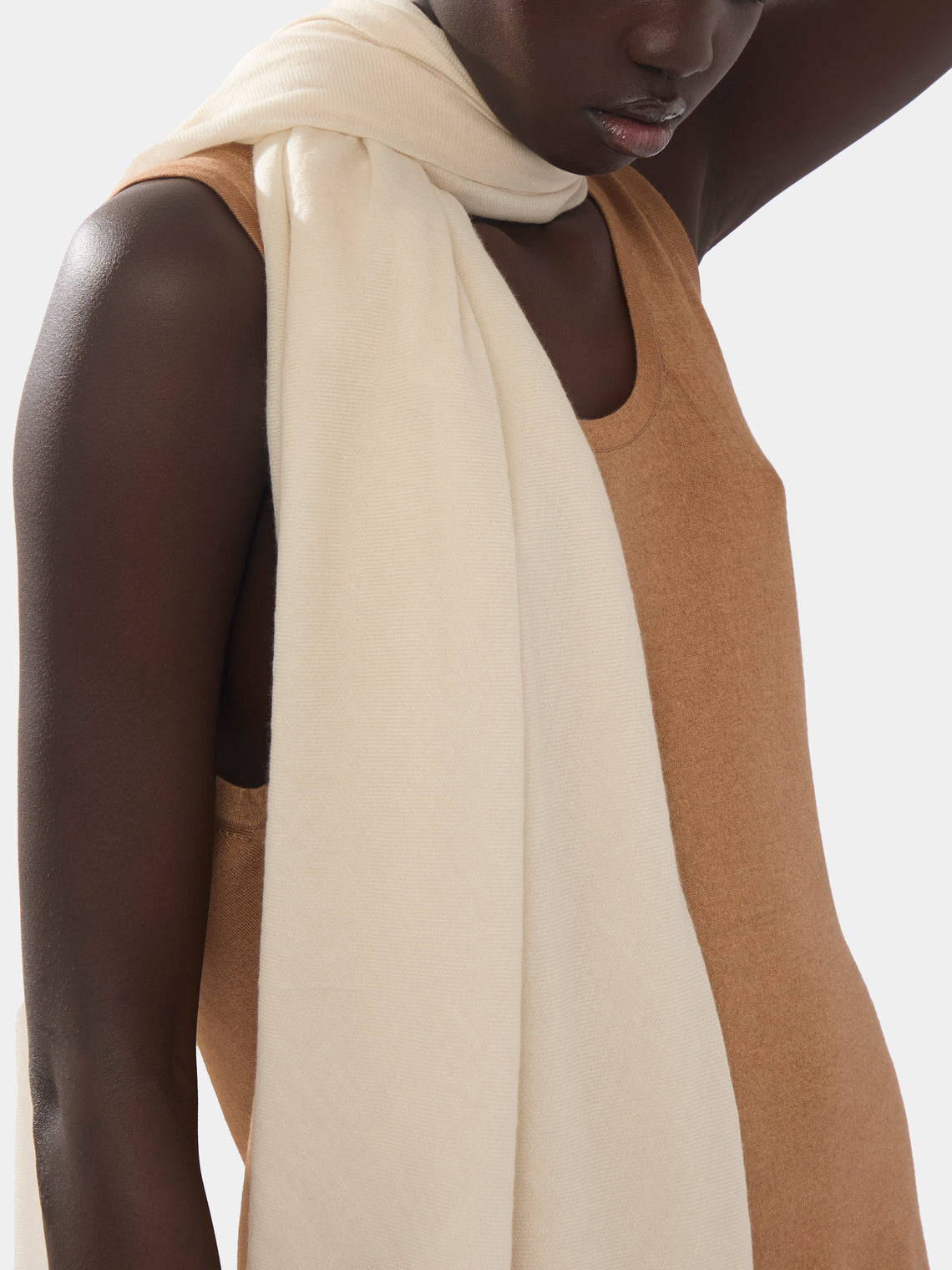 Ryan Roche - Extra-Fine Cashmere Scarf | One Size - Ivory - ABASK