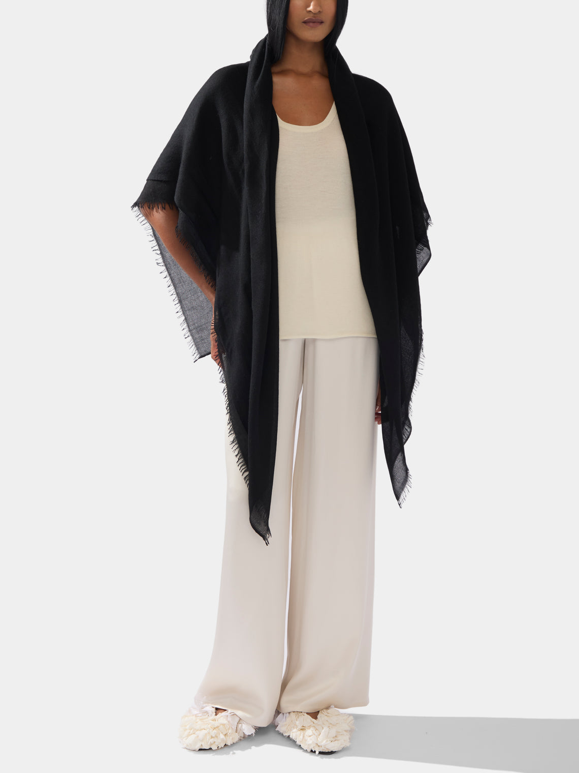 Ryan Roche - Extra-Fine Cashmere Scarf | One Size - Black - ABASK