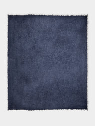 Frenckenberger - Woven Cashmere Medium Scarf - Navy - ABASK - 