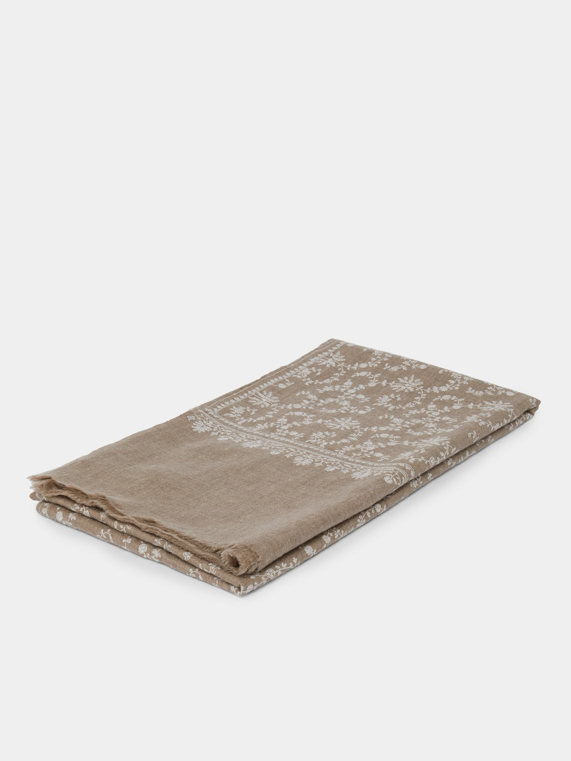 Me & K - Hand-Embroidered Cashmere Scarf | One Size - Beige - ABASK - 