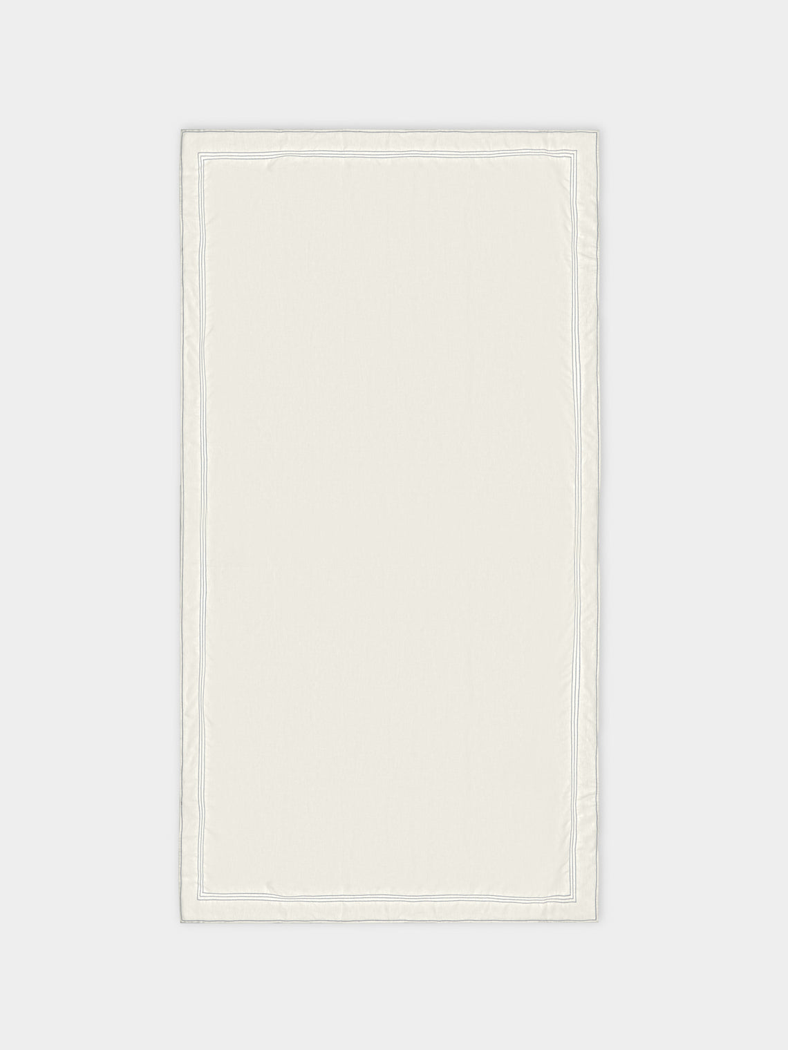 Volga Linen - Hem-Stitch Linen Large Rectangular Tablecloth - White - ABASK - 