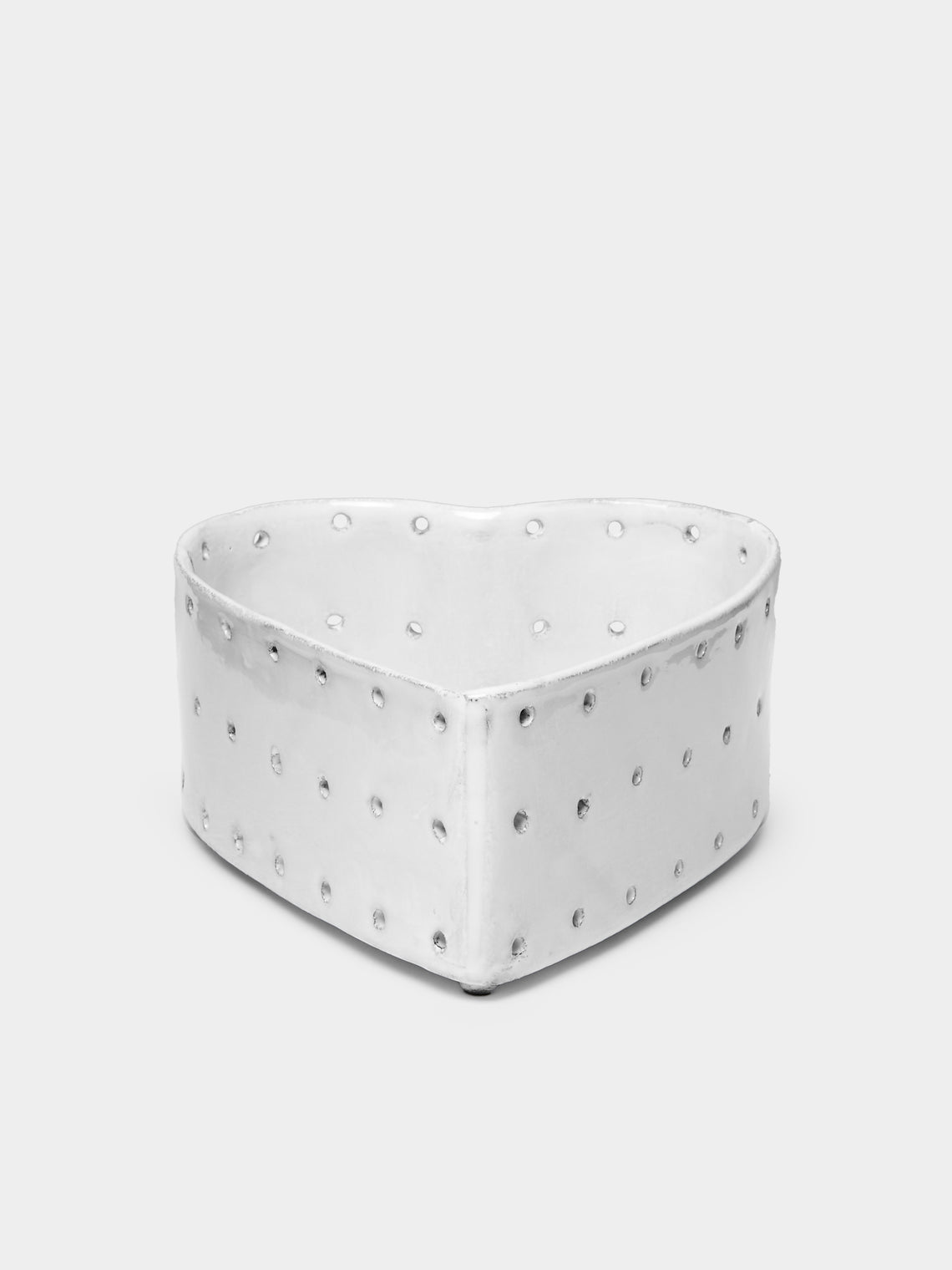 Astier de Villatte - Heart Hand-Glazed Ceramic Perforated Dish - White - ABASK - 