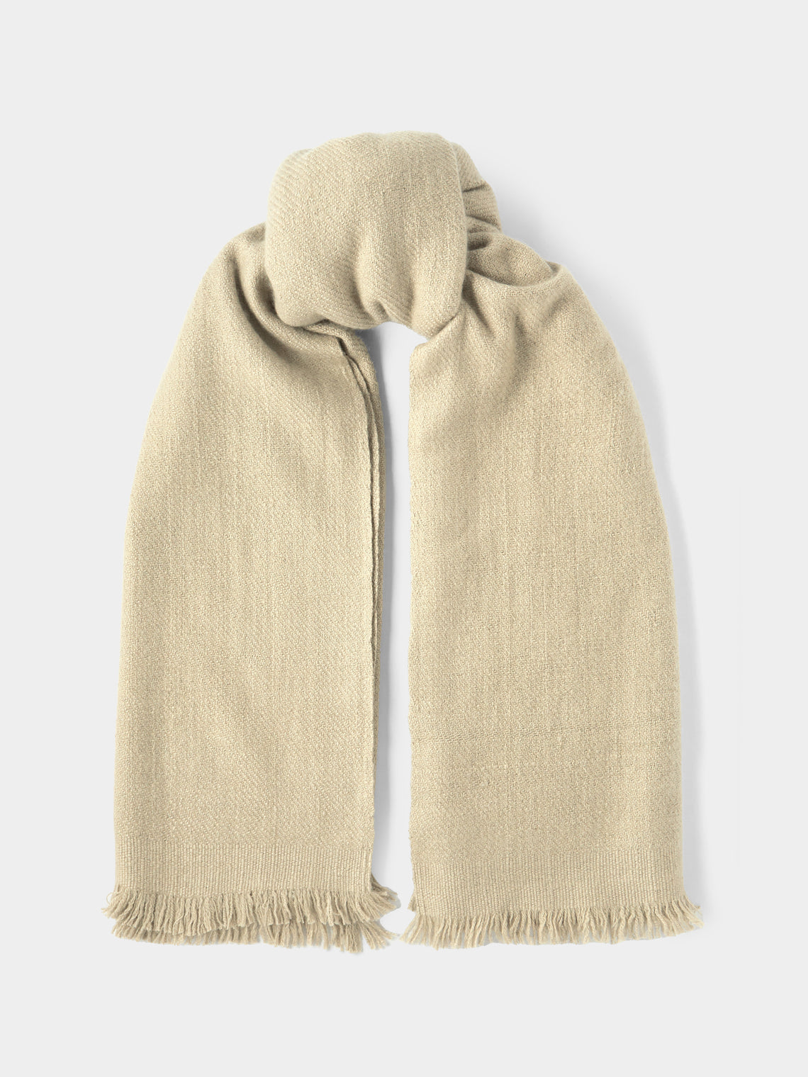 Me & K - Heavy Cashmere Solid Twill Scarf - Ivory - ABASK - 