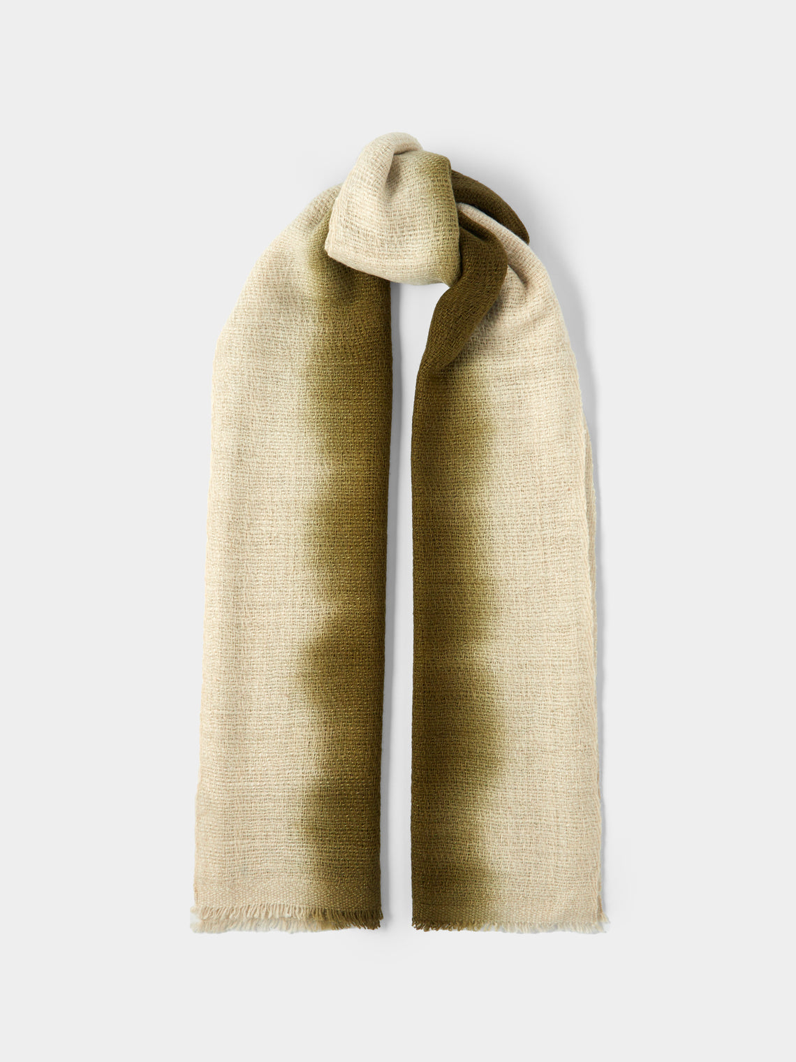 Me & K - Cashmere Ombré-Border Scarf | One Size - Green - ABASK - 