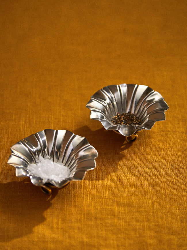 Antique and Vintage - Early-20th Century Solid Silver Salt and Pepper Dishes (Set of 2) -  - ABASK