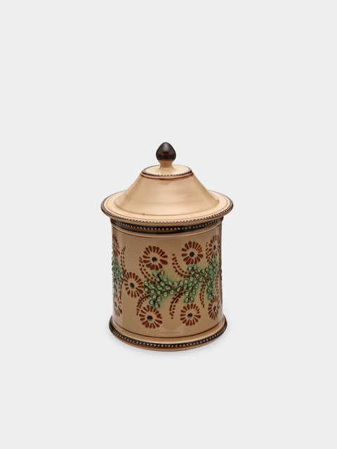 Poterie d’Évires - Flowers Hand-Painted Ceramic Small Lidded Pot -  - ABASK - 