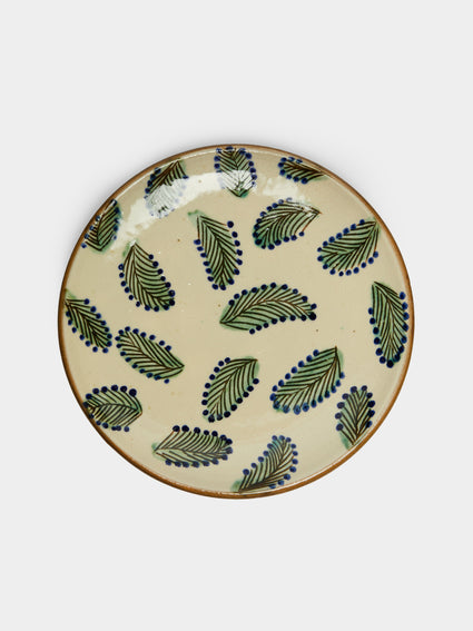 Anut - Leaves Hand-Painted Ceramic Dinner Plates (Set of 4) -  - ABASK - [thumbnail]