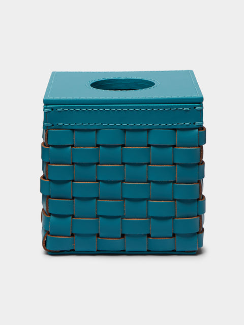 Riviere - Woven Leather Tissue Box -  - ABASK - 