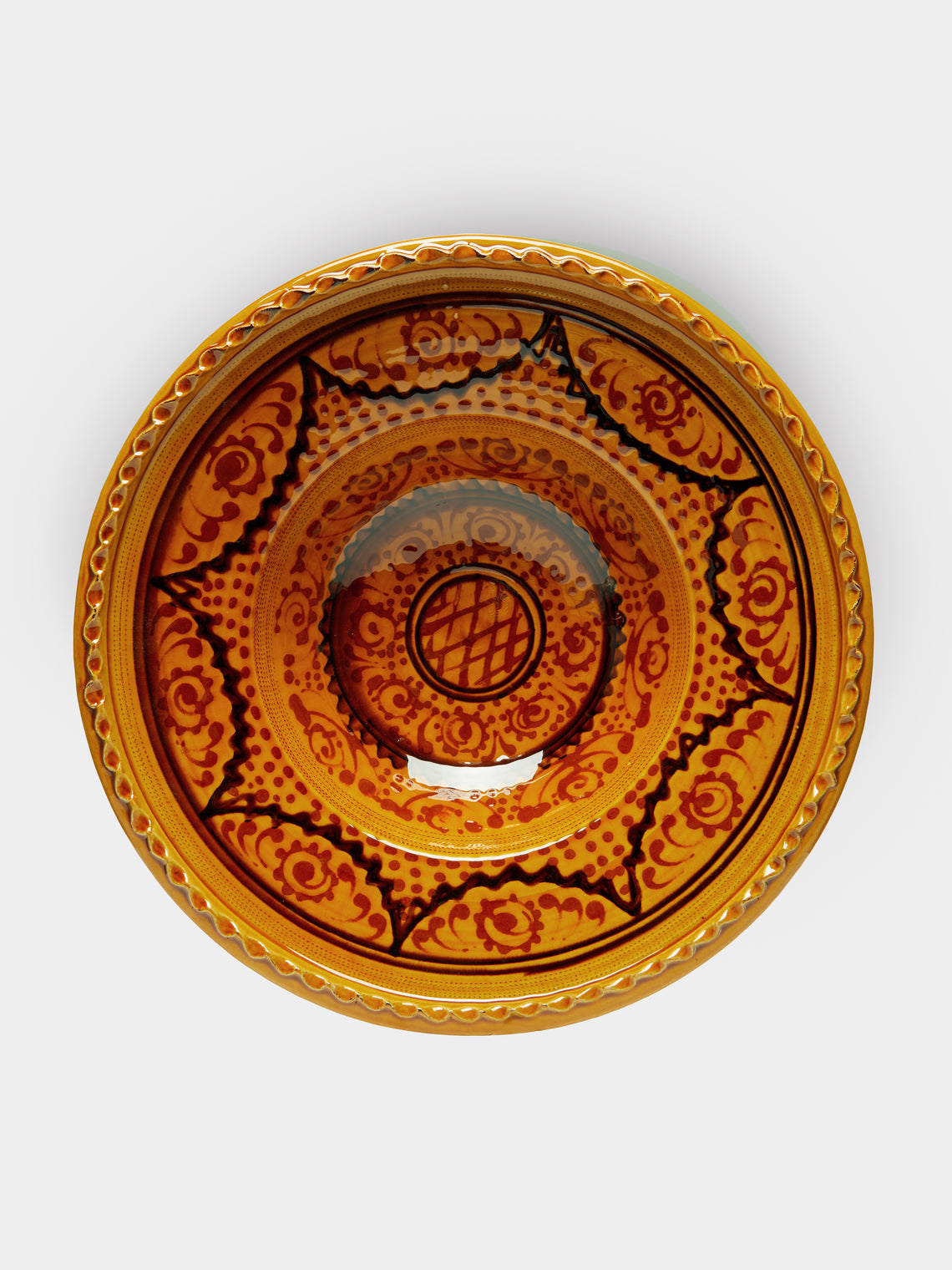 Poterie de Cliousclat - Hand-Painted Slipware Large Serving Bowl -  - ABASK