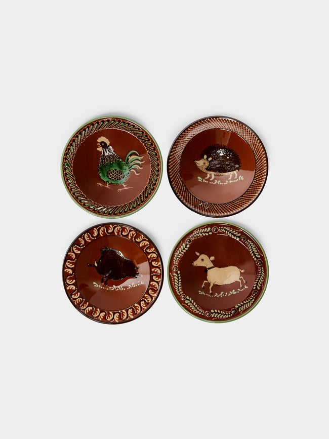 Poterie d’Évires - Animals Hand-Painted Ceramic Breakfast Bowls (Set of 4) -  - ABASK - 