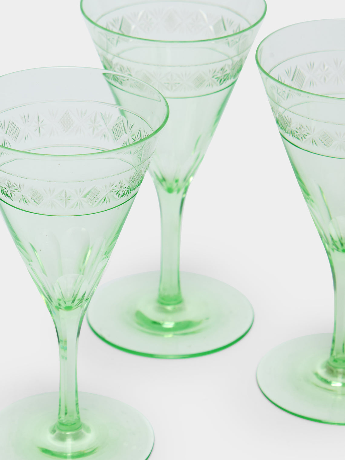 Antique and Vintage - 1900s Edwardian Cut Crystal Liqueur Glasses (Set of 6) -  - ABASK