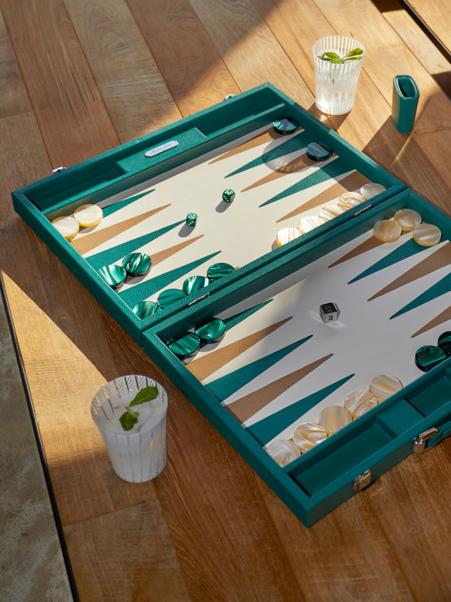 Hector Saxe - Large Leather Backgammon Set -  - ABASK