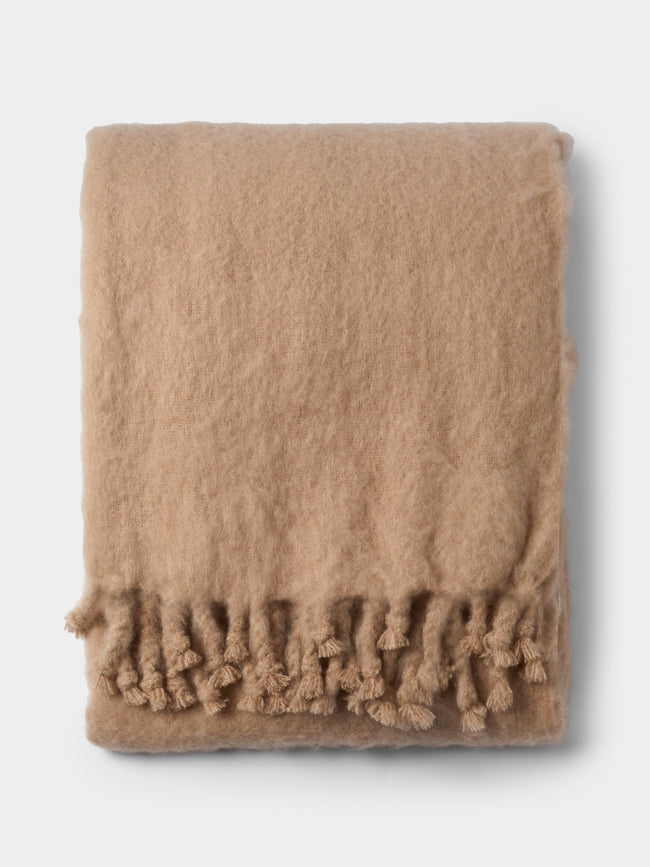 Lena Rewell - Handwoven Solid Mohair Blanket (118in/3m) - Natural - ABASK - 