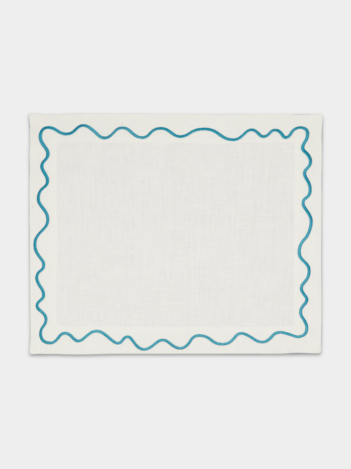 The Table Love - The Squiggle Hand-Embroidered Linen Placemats (Set of 4) -  - ABASK - 