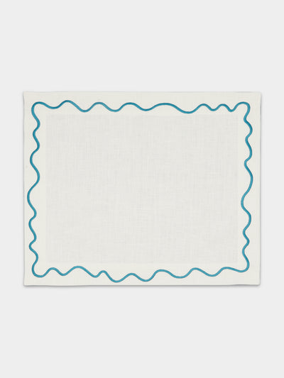 The Table Love - The Squiggle Hand-Embroidered Linen Placemats (Set of 4) -  - ABASK - 