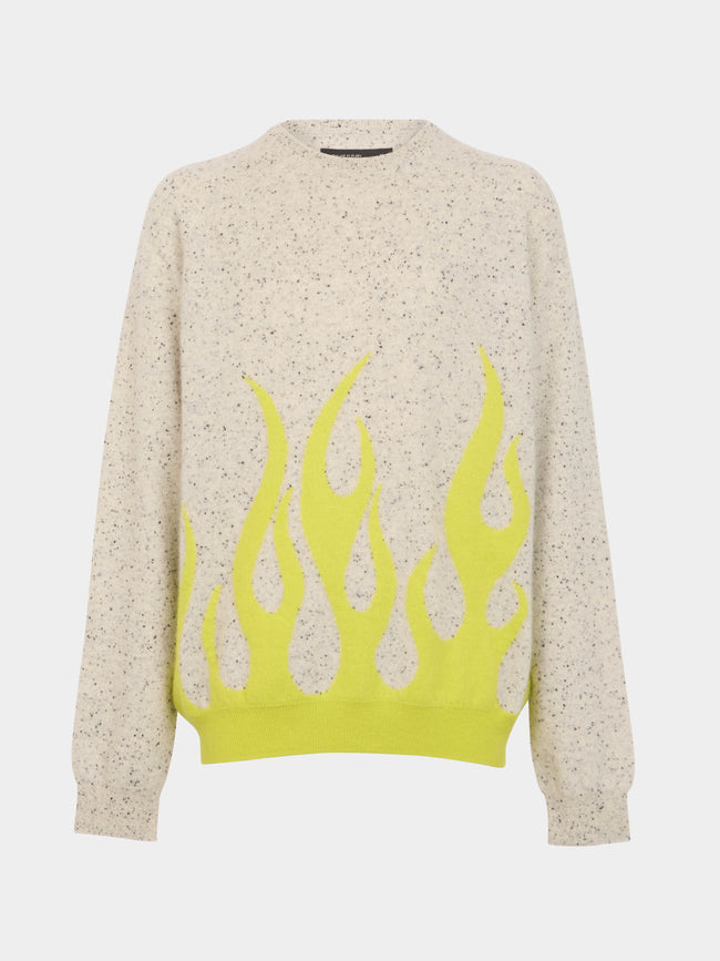 Frenckenberger - Sylvie Fleury Flame Cashmere R-Neck Sweater | Size: M -  - ABASK - 