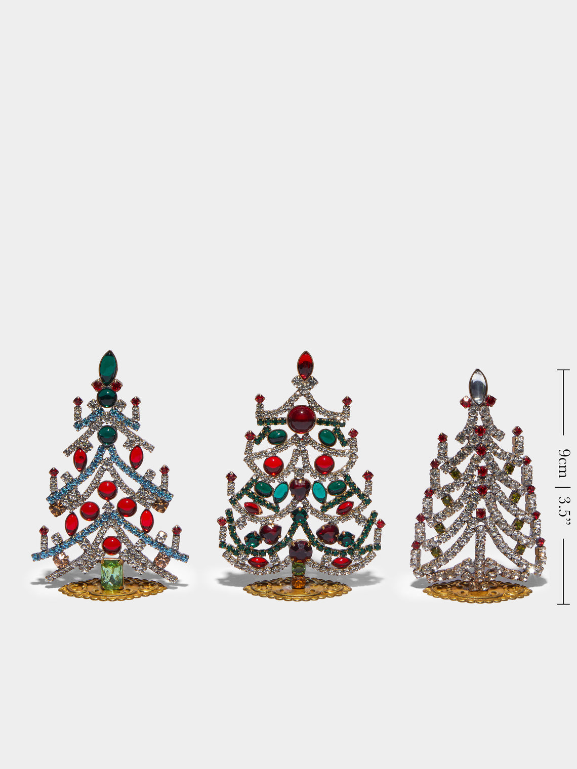 Antique and Vintage - 1930s Czech Jewelled Extra Small Christmas Trees (Set of 3) -  - ABASK