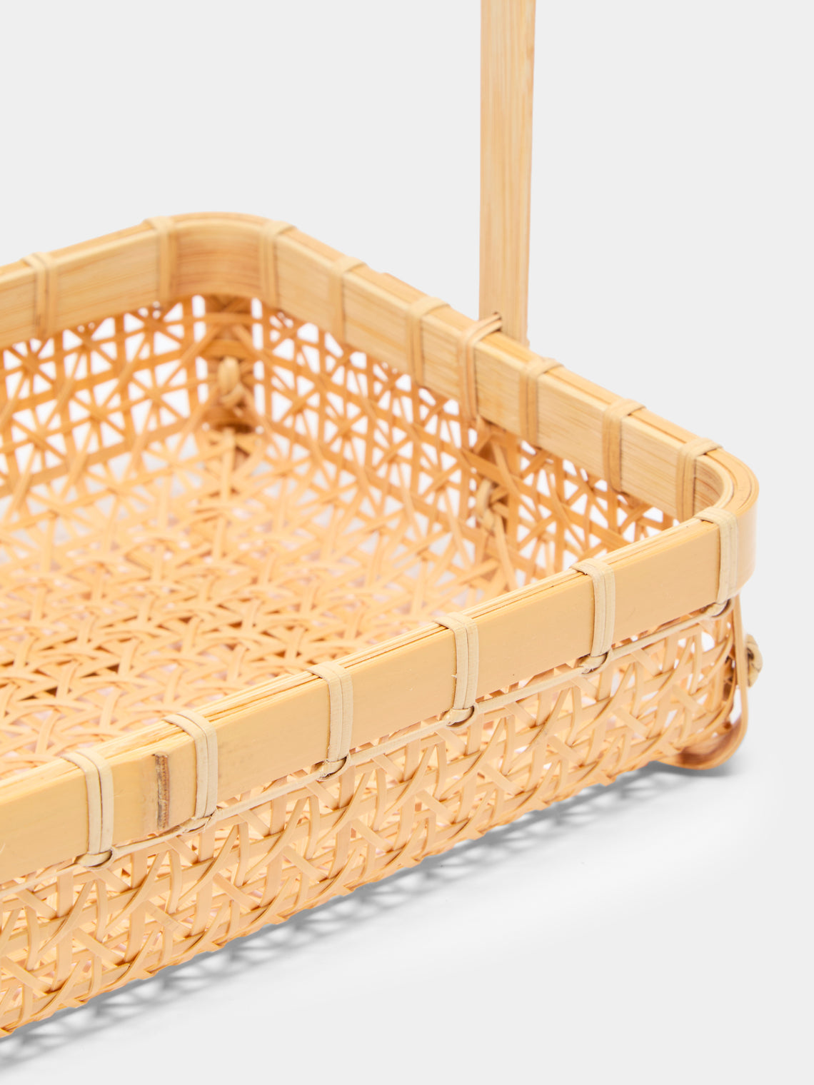 Hee Woo - Handwoven Bamboo Basket with Handles -  - ABASK