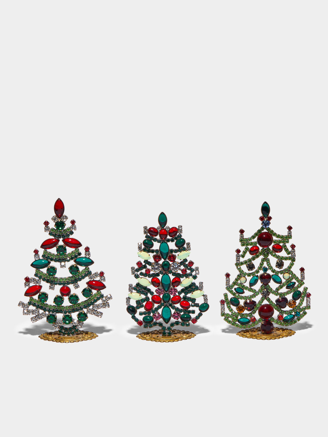 Antique and Vintage - 1930s Czech Jewelled Extra Small Christmas Trees (Set of 3) -  - ABASK - 