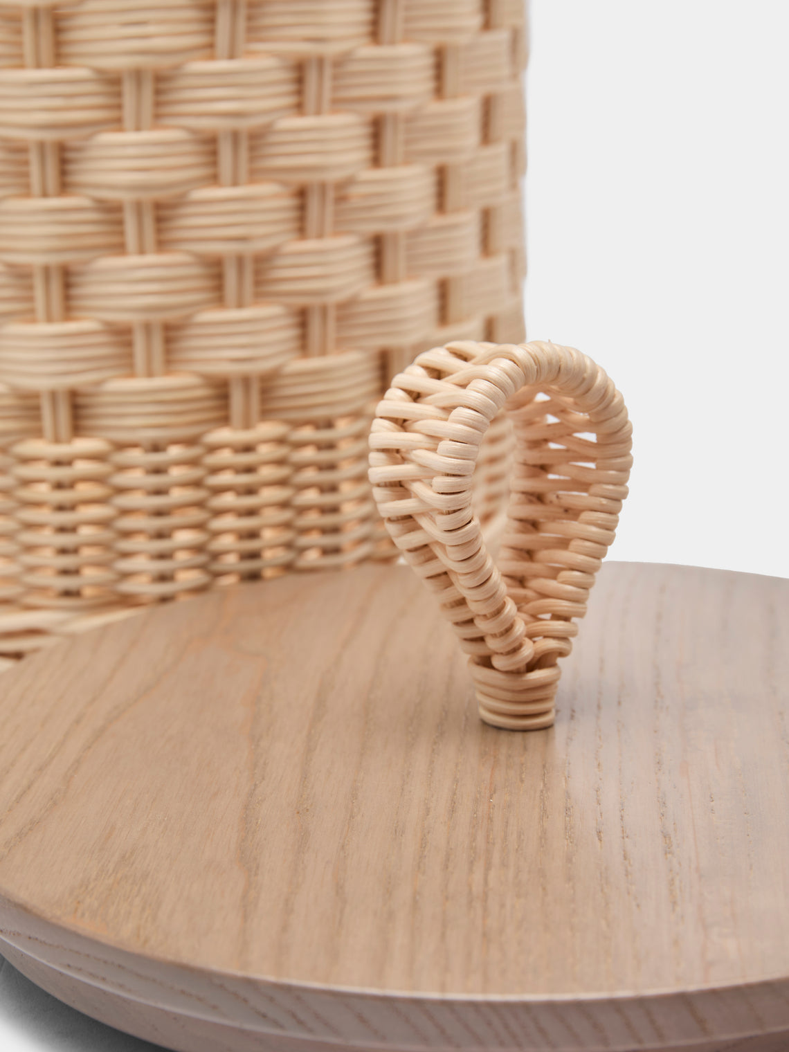 Mila Maurizi - Perla Handwoven Wicker and Wood Lidded Container -  - ABASK