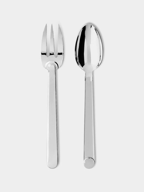 Puiforcat - Normandie Silver-Plated Serving Fork and Spoon -  - ABASK - 